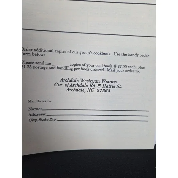 Archdale Wesleyan Church Cookbook Archdale, North Carolina 1994 Vintage - Picture 10 of 11